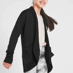 Athleta Girl Wrap 'N Roll Sweatshirt 2.0 NWT Black Size 8-10